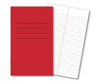 Picture of 165mm x 101mm 6mm Ruled with Centre Margin 48 Page Red - Pack 100